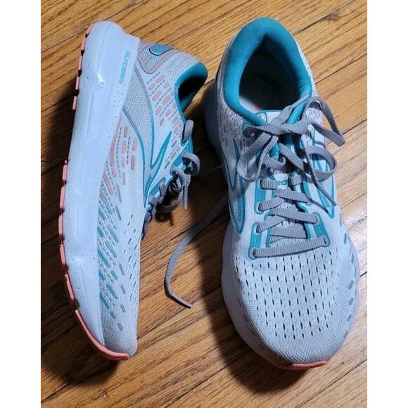 Brooks Glycerin 20 Womens Size 9.5 D WIDE Running Shoes Gray Green *See desc - Picture 2 of 7